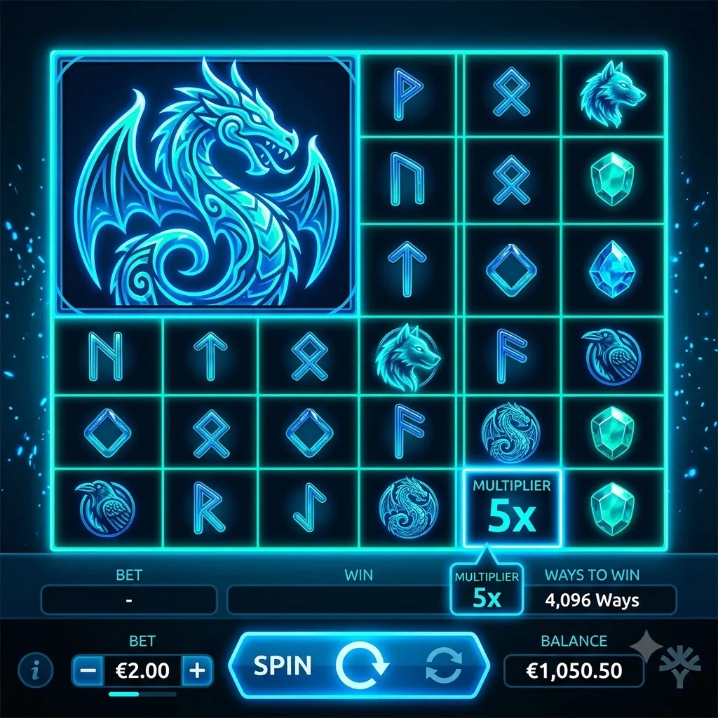 Интерфейс слота с механикой Gigablox от Yggdrasil Gaming