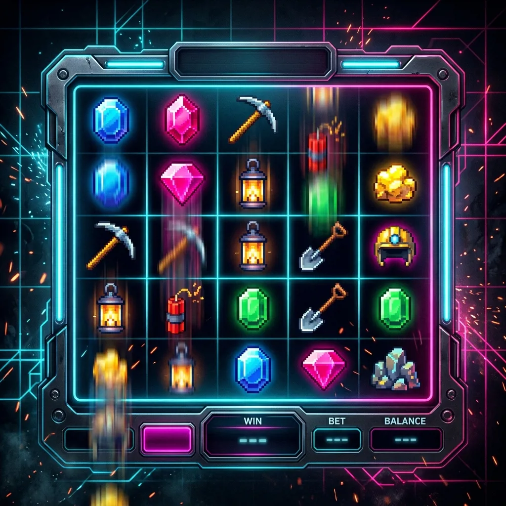 Интерфейс слота Mine Slot 2 с каскадными барабанами