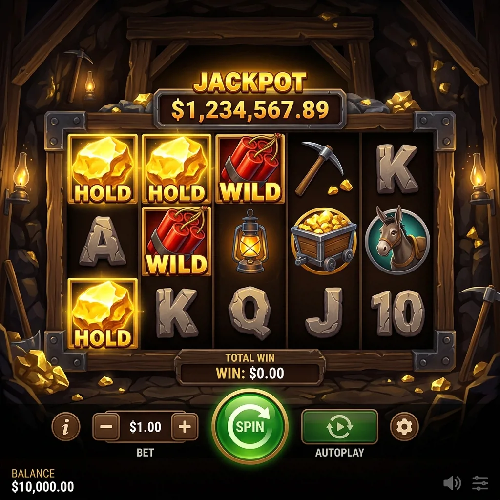 Слот Hit the Gold с золотыми самородками