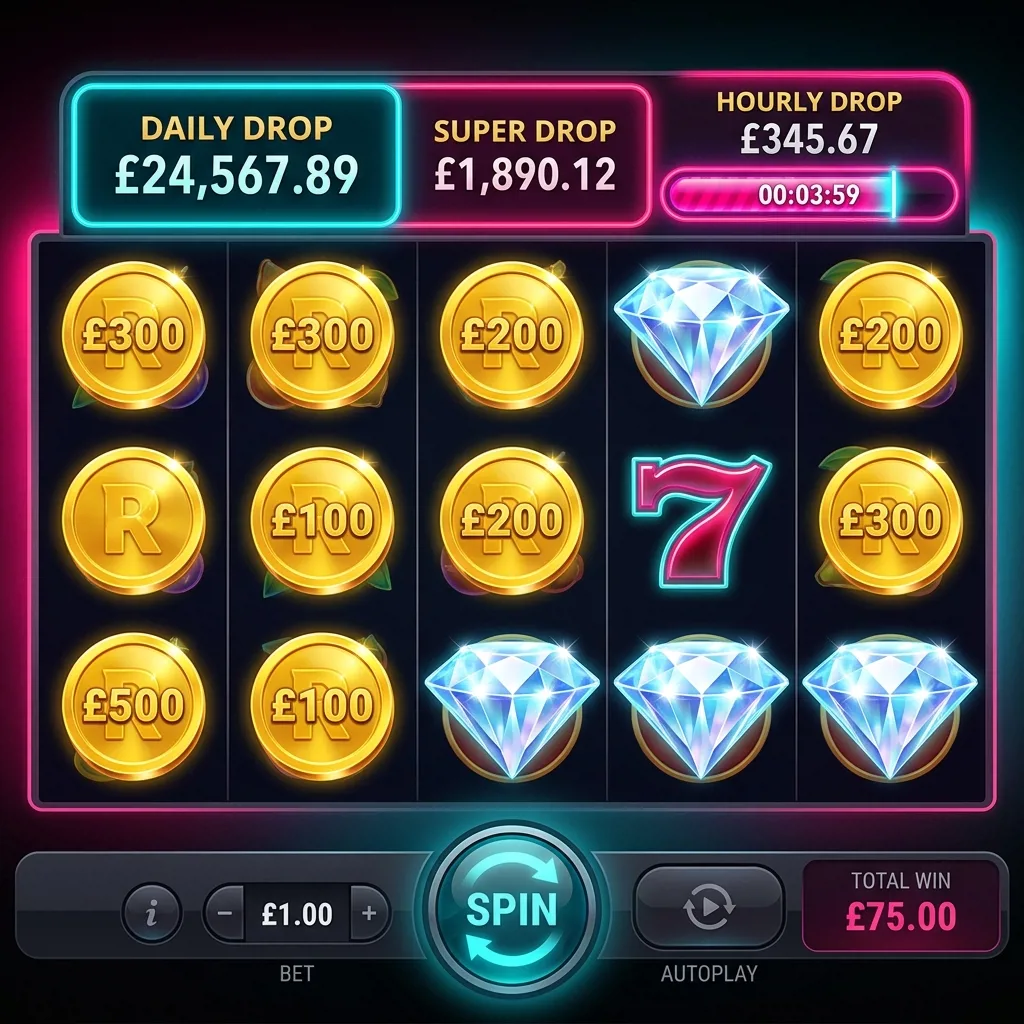 Интерфейс Daily Drop Jackpot от Red Tiger Gaming