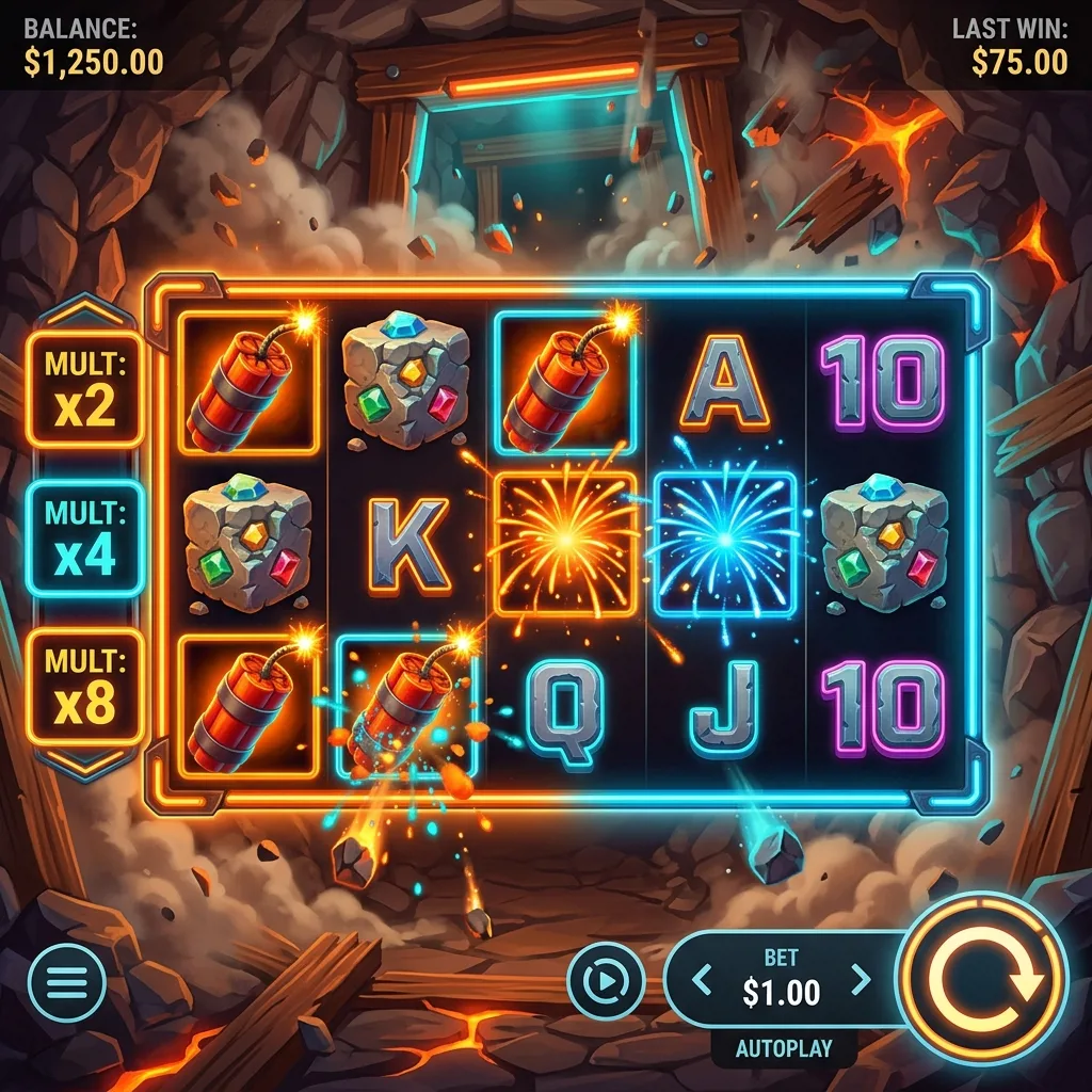 Слот Obsidian Breaker с механикой разбивания блоков